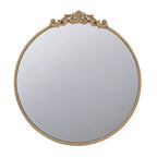 Miroir Mural Rond Doré 30 x 32 Pouces avec Cadre en Métal