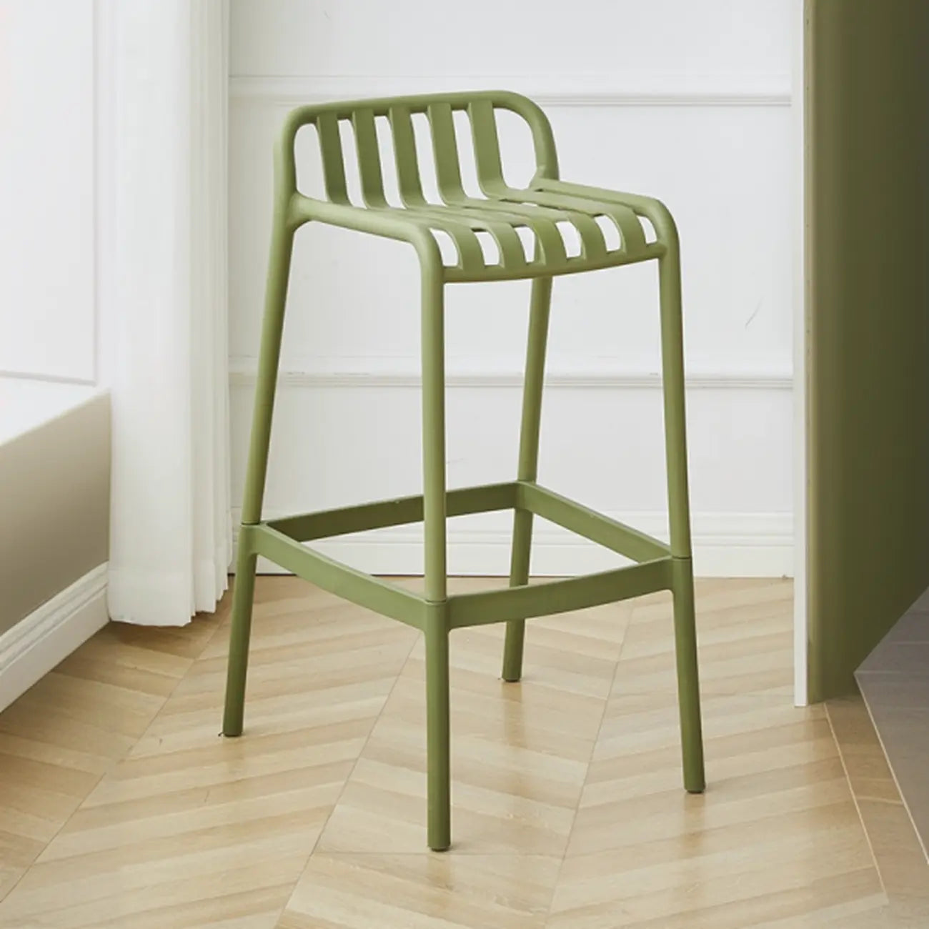 Tabouret de Bar Minimaliste en Plastique pour Intérieur Extérieur