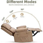 Fauteuil inclinable surdimensionné avec fonctions chauffante et massante - Fauteuil paresseux pivotant à 360° pour adultes, bascule manuelle avec télécommande, pour salons et chambres à coucher