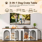 71 Meubles de cage pour chien - Niche double avec séparateur, niche en bois et meuble TV pour grands chiens