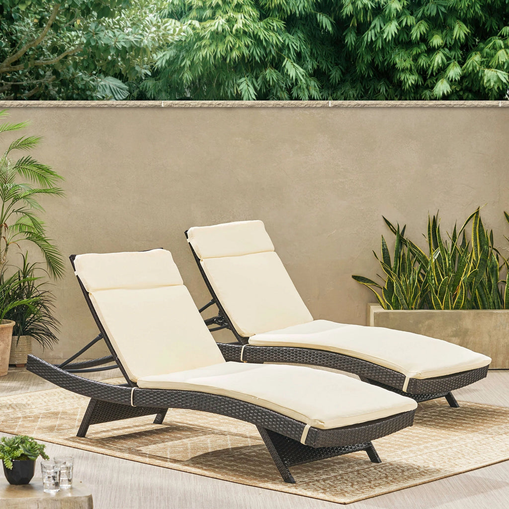 Ensemble de coussins d'extérieur Salem pour chaise longue - Coussins uniquement (lot de 2) par Christopher Knight Home - 79,25L x 27,50W x 1,50H