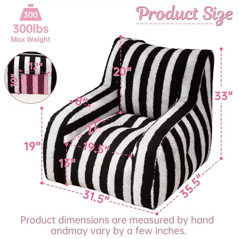 Poufs Okak pour adultes, canapé pouf avec rembourrage touffeté doux, chaise de sol avec poches latérales pour salon, chambre à coucher