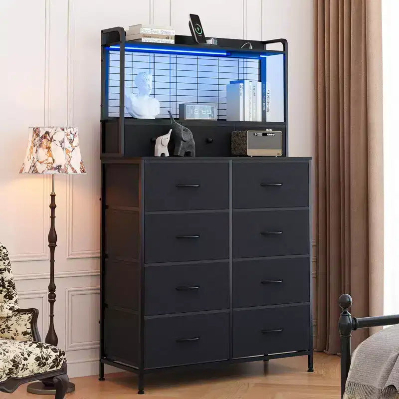 Commode intelligente à 11 tiroirs en tissu, organisateur de rangement industriel avec dispositif anti-basculement pour chambre à coucher, salon, placard