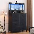 Commode intelligente à 11 tiroirs en tissu, organisateur de rangement industriel avec dispositif anti-basculement pour chambre à coucher, salon, placard