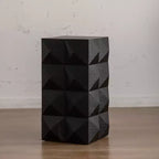 Table d'appoint de 12 W Table de chevet Table basse Table de chevet avec motif en relief tridimensionnel, Naturel/Noir/Marron-ModernLuxe