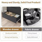 Acekool Commode Haute à 5 Tiroirs, 50 Commodes Verticales en Bois avec Pieds Détachables et Rangement Spacieux pour Chambre à Coucher, Salon, Couloir, Entrée, Noir