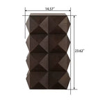 Table d'appoint de 12 W Table de chevet Table basse Table de chevet avec motif en relief tridimensionnel, Naturel/Noir/Marron-ModernLuxe