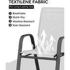 Lot de 4 chaises de terrasse GustoWave, chaises de salle à manger empilables d'extérieur toutes saisons, meubles de jardin respirants pour le jardin