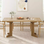 Grande table à manger rectangulaire de 180 cm pour 6 à 8 personnes, table de salle à manger rustique en bois massif avec pieds robustes et plateau solide pour salle à manger
