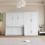 Lit escamotable Queen Size Whisen Modern Design, se pliant dans une armoire avec penderie