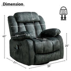 Fauteuil inclinable et pivotant à 360° avec massage manuel, chaleur et vibrations
