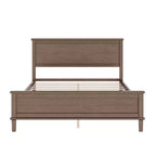Cadre de lit plateforme pleine/grand lit/très grand lit avec tête de lit et support à lattes en bois, blanc/brun - ModernLuxe