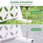 Jardinière en métal blanc Dovelina 72 H47W avec treillis pour brise-vue pour café, terrasse, jardin et balcons