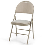 Lot de 6 chaises pliantes portables rembourrées pour bureau, cuisine, salle à manger – Beige – 47 x 51 x 89 cm (L x l x H)