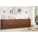 Acekool Commode 12 Tiroirs avec Prises de Courant, Meuble de Rangement en Bois pour Chambre, Salon, Couloir, 155 cm