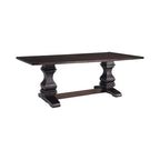 Table à manger rectangulaire en bois, coloris expresso rustique