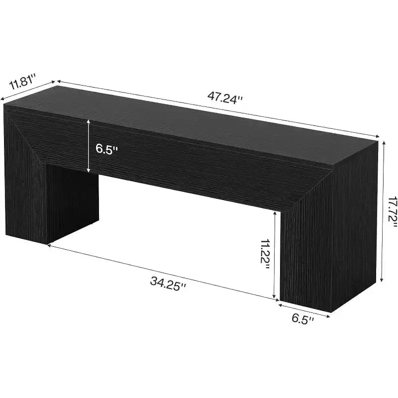 Banc d'entrée en bois Lantine47'', banc d'entrée de style ferme avec rangement pour salon, chambre à coucher, couloir, assemblage facile, brun chêne