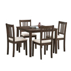 Ensemble Table et Chaises de Salle à Manger Carrée en Bois, Table à Manger Décontractée avec 4 Chaises de Salle à Manger Rembourrées pour Coin Repas de Cuisine