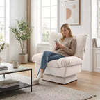 Fauteuil pivotant d'appoint moderne, fauteuil de salon 360°, coussin épais, rembourrage confortable, pour chambre, appartement, bureau