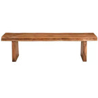 HomeRoots Banc de salle à manger à bord naturel 68 po en bois massif marron