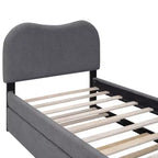 Cadre de lit plateforme rembourré pleine/double avec lit gigogne double – HABITRIO