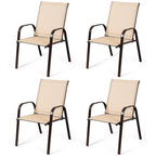 Costway Lot de 4 chaises de jardin et de terrasse avec accoudoirs – Voir détails