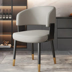 Chaise de salle à manger moderne glamour en cuir