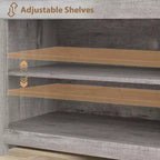 Meuble TV de ferme pour téléviseurs de 75/80 pouces, meuble de divertissement avec tiroirs de rangement et étagère ouverte, meuble console TV pour salon, chambre à coucher