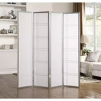Paravent 4 panneaux Seto Roundhill Furniture, argenté