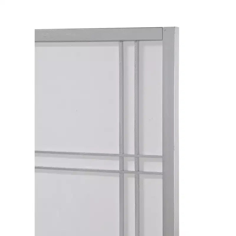 Paravent 4 panneaux Seto Roundhill Furniture, argenté