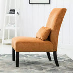 Fauteuil d'appoint contemporain sans accoudoirs Roundhill Furniture Pisano en tissu chenille avec coussin lombaire assorti, orange