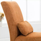 Fauteuil d'appoint contemporain sans accoudoirs Roundhill Furniture Pisano en tissu chenille avec coussin lombaire assorti, orange