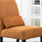 Fauteuil d'appoint contemporain sans accoudoirs Roundhill Furniture Pisano en tissu chenille avec coussin lombaire assorti, orange