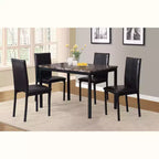 Table de salle à manger en métal Noyes de Roundhill Furniture avec plateau en faux marbre stratifié