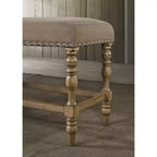 Banc de comptoir Roundhill Furniture Birmingham en microfibre avec garniture cloutée, fini bois flotté