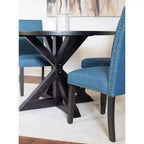 Ensemble de salle à manger 5 pièces Mytzi de Roundhill Furniture, table à manger à piètement croisé avec 4 chaises élégantes