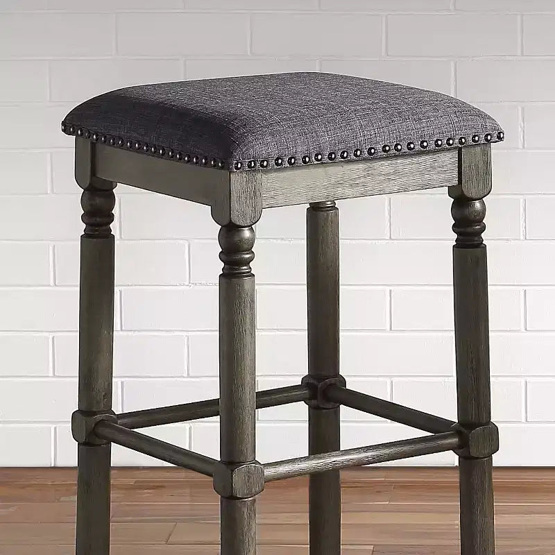 Tabourets de bar rembourrés gris Arnhem de Roundhill Furniture, ensemble de 2