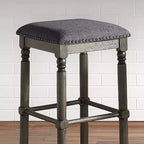Tabourets de bar rembourrés gris Arnhem de Roundhill Furniture, ensemble de 2