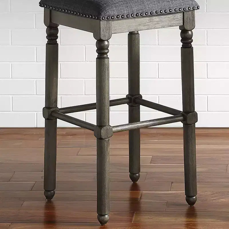 Tabourets de bar rembourrés gris Arnhem de Roundhill Furniture, ensemble de 2