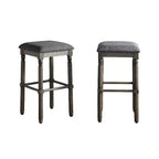 Tabourets de bar rembourrés gris Arnhem de Roundhill Furniture, ensemble de 2