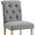 Tabourets de bar Roundhill Furniture Siena en bois massif, hauteur comptoir, dossier capitonné, gris, lot de 2