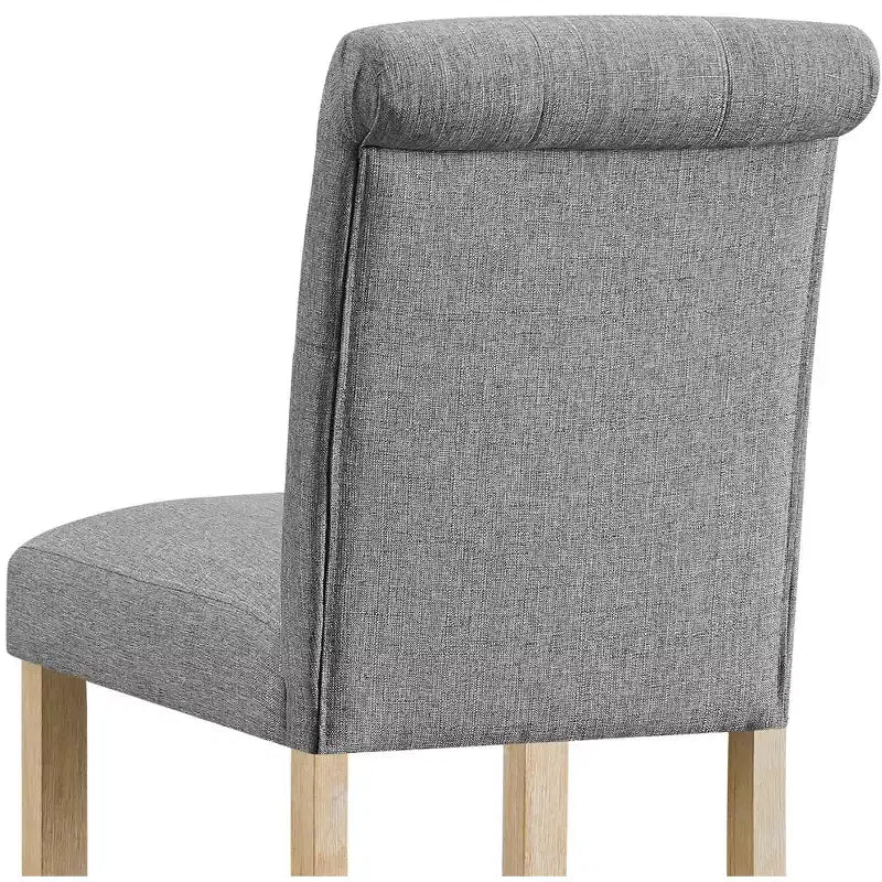 Tabourets de bar Roundhill Furniture Siena en bois massif, hauteur comptoir, dossier capitonné, gris, lot de 2
