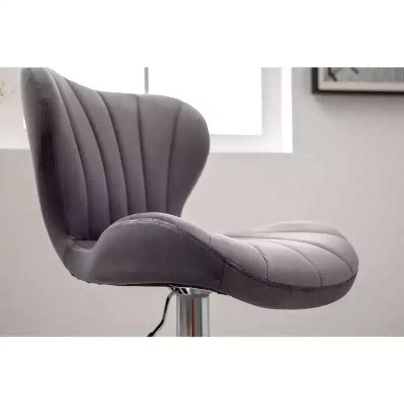 Tabourets de bar pivotants ajustables rembourrés Ellston gris, ensemble de 2