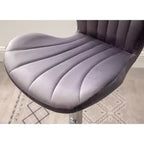 Tabourets de bar pivotants ajustables rembourrés Ellston gris, ensemble de 2