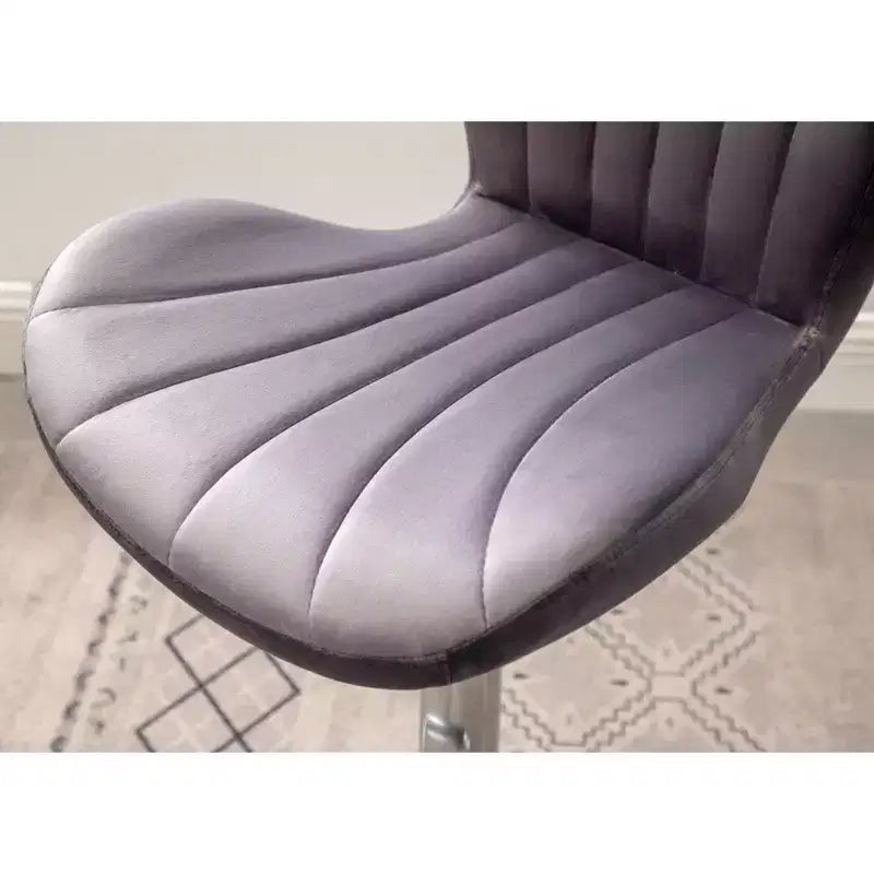 Tabourets de bar pivotants ajustables rembourrés Ellston gris, ensemble de 2