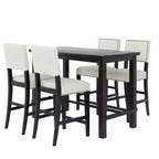 Ensemble de salle à manger 5 pièces Whisen hauteur comptoir avec table élégante classique et 4 chaises