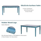 Ensemble de table à manger en bois 6 pièces Whisen Mid-Century avec 4 chaises rembourrées et un banc