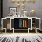 Meuble de rangement d'appoint blanc en bois Famapy, commode pour l'organisation de la maison