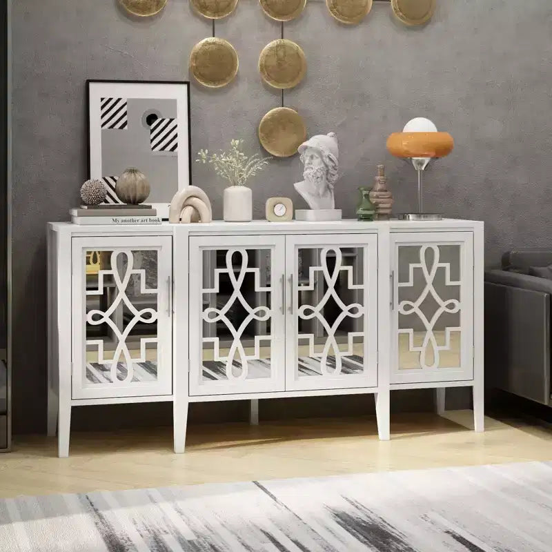 Meuble de rangement d'appoint blanc en bois Famapy, commode pour l'organisation de la maison