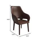 Lot de 2 chaises de salle à manger en cuir Vivara Collection, avec base en bois d'hévéa et assise et dossier rembourrés, chaises d'appoint modernes pour salles à manger